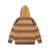 Unisex Sweater Autumn Striped Hooded Stitching Sweater