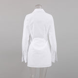 Women Dress Shirt Dress Women's Autumn and Winter Tight Long Sleeve Dress