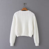 Women Sweater Knitwear Autumn Single-Breasted Short Knitted Cardigan Sweater