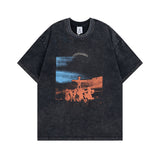 Men T Shirt Graffiti Loose Short Sleeve T-shirt