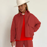 Women Trench Coat Retro Lapels Coat Autumn and Winter Leisure Loose