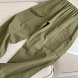 Women Sweatpants Overalls Loose Straight Wide-Leg Casual Retro Ankle-Tied Pants