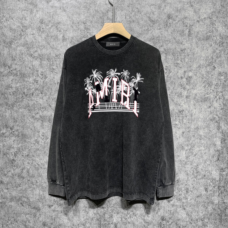 Amiri Long-Sleeve Shirt Vintage Distressed Long Sleeve T-shirt