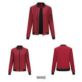 Women's Trench Coat Spring and Autumn Thin Flight Jacket Women's Casual Long Sleeve Coat Women's Loose Lapel Baseball Uniform