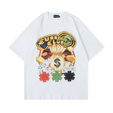 Men T Shirt Vintage Print Short Sleeves T-shirt