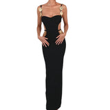 Women Dresses Summer Bandage Dress Sexy Sling Cut out Long Party Dress Skirt (Ont0408)