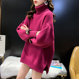 Women Knitwear Autumn and Winter Turtleneck Knitwear Loose Sweater