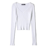 Women Sweater Knitwear Autumn Leisure V-neck Slim Fit Sweater Sweater