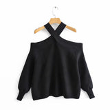 Women Sweater Knitwear Fall/Winter Strapless Sexy Loose Knitwear Pullover Sweater