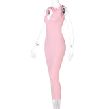 Women Dresses Sexy Dress Summer Sexy U Collar Sleeveless Slim Fit Skirt
