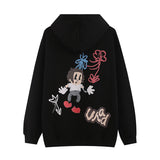 Men Hoodie Cartoon Puff Print Oversize Hip Hop Retro Couple Hooded Sweater