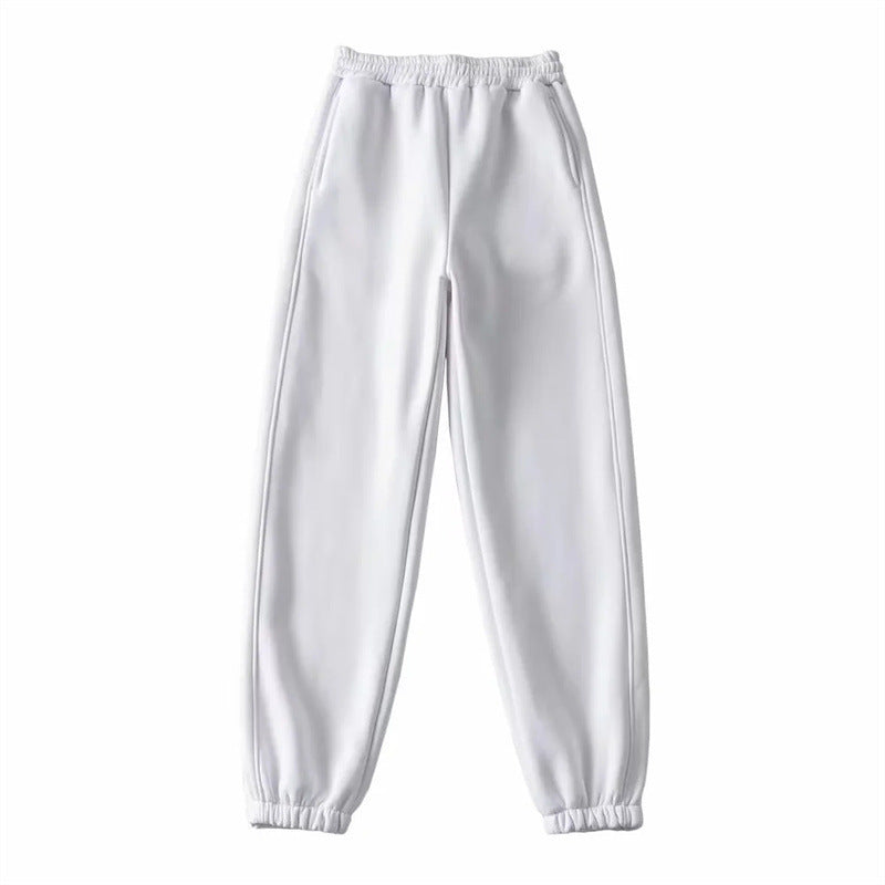 Women Sweatpants Fall/Winter Straight Ankle Tied Loose Casual Pants