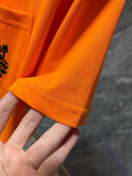 CHH Chrome Hearts T Shirts Orange Sword Cross Horseshoe Short Sleeve T-shirt