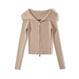 Women Sweater Knitwear Sweater Female Loose Outer Wear Zipper Cardigan Knitted Coat