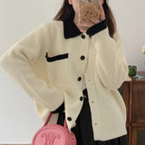 Women Knitwear Fall and Winter Lapels Sweater Female Loose Knitted Cardigan
