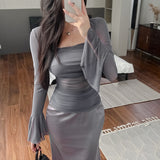 Women Dresses Autumn Mesh Fishtail Sling Dress
