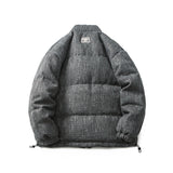Unisex Winter Cotton Coat Winter Stand-up Collar down Jacket Vintage Labeling Decorative down Jacket