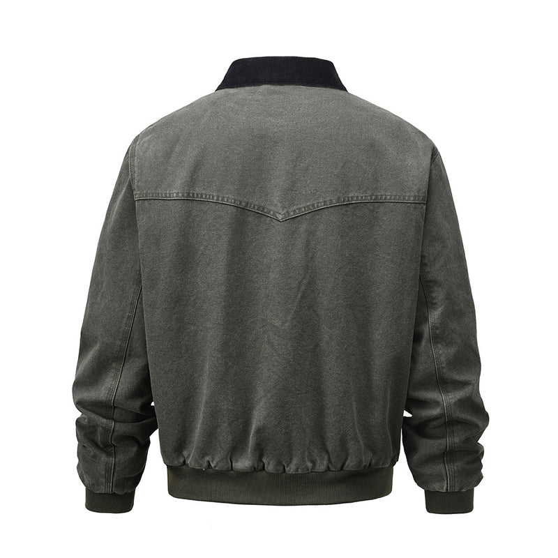 Men Jacket Coat Winter Jacket Men Loose Washed-out Distressed Warm-Keeping Cotton Clothing
