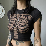Women T-shirt Retro Crew Neck Top