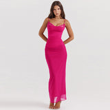 Women Dresses Lace Mesh Camisole Dress Summer Sheath Dress