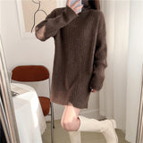 Women Knitwear Autumn and Winter Turtleneck Mid-Length Sweater