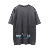 Men Vintage T-Shirt Printed Short-Sleeved T-shirt Men's Summer Distressed round Neck