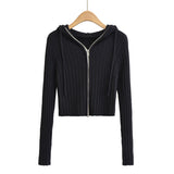 Women Sweater Knitwear Mohair Hooded Knit Cardigan Female Fall/Winter Slim Zipper Long Sleeve Sweater Coat