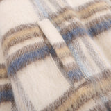 Women Jacket Plaid Coat Women's PU Leather Lapel Zipper Cardigan Jacket