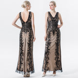 Flappers 1920S Dress Sequins Dress Temperament Deep V-neck Slim-Fit Dress