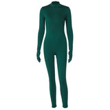 Women Jumpsuit Spring Sexy Backless Slim Fit Long Sleeve Jumpsuit (Hawthaw0412)