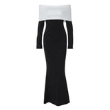 Women Dresses Long Sleeve Slim Fit Sheath Long Dress