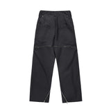 Men Sweatpants Hip Hop Rock Zipper Stitching Straight-Leg Trousers