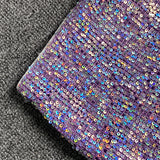 Women Evening Dress Hollow Backless Sexy Suspenders Grid Sequins Split Dress