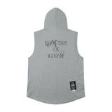 Men Vest Vintage Men's Hooded Sleeveless Sweater Sports T-shirt Vest