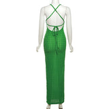 Women Dresses Summer Sling Backless Dress (Bla0420)