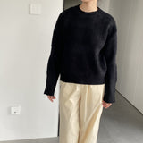 Women Winter Knitted Sweater round Neck Thick Sweater Autumn and Winter Loose-Fitting Long Sleeve Sweater 8t3120
