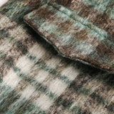 Unisex Winter Cotton Coat Winter Color Matching Plaid Lambswool Lapel Cotton-Padded Coat
