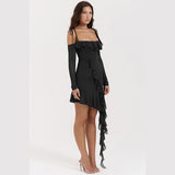Women Dresses Long Sleeve Dress Sexy Hip Skirt