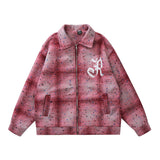 Men Jacket Coat Vintage Plaid Lapel Jacket