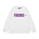 Vlone Sweatshirts Autumn and Winter Purple Big V Letter Crew Neck
