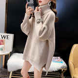 Women Knitwear Autumn and Winter Turtleneck Knitwear Loose Sweater