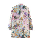 Women Suits One Button Printed Suit Coat Suit