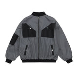 Men Jacket Coat Autumn and Winter Pilot Coat Men's Stitching Loose Zip Jacket