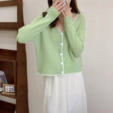 Women Knitwear Autumn V-neck Sweater Loose Knitted Cardigan