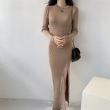 Women Maxi Dress Spring and Autumn Knitted Dress