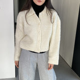 Women Cardigan Sweater Spring Sweater Cardigan Wool Loose Button Lapel Y913