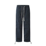 Men Sweatpants Casual Trousers Men's Loose Cargo Pleated Straight-Leg Pants