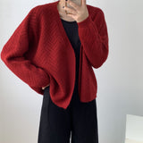 Women Cardigan Sweater Hollow-out Knitted Cardigan Coat Vintage Top for Women 8t3083