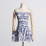 Women Dresses Summer Sexy Embroidery Dress Hollow-out Dress (Qymy0409)