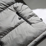 Unisex Winter Cotton Coat Stand-up Collar down Jacket Vintage Zipper Pocket down Jacket